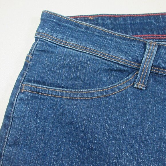 Levis womens dark 512 Perfectly Shaping stretch cuffed capri jeans 22W EUC - Picture 4 of 12